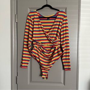 SHEIN Rainbow Bodysuit with cutout 2X